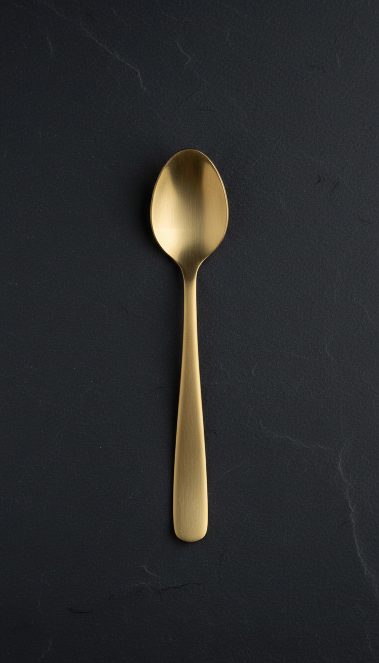Espressolöffel mit gebürstetem Goldfinish
