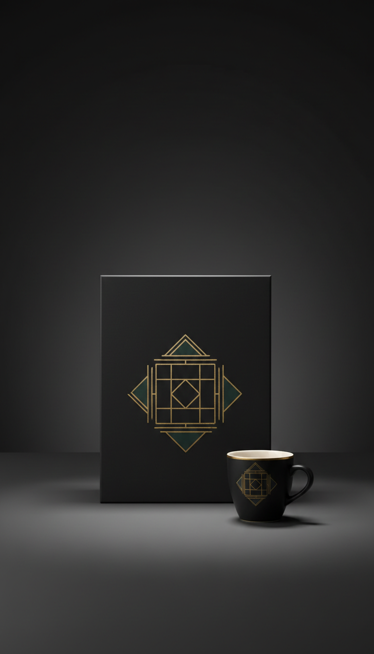 Geschenkbox matt schwarz mit Goldfoliendetails